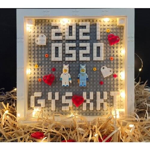 Building Block Photo Frame Couple DIY Handmade Gift Birthday Wedding Anniversary Gift