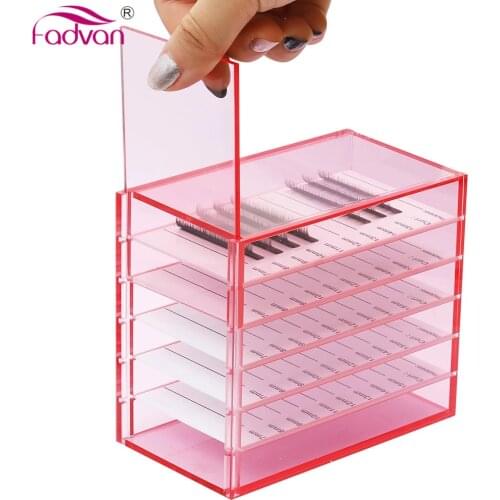 5 Layers Transparent Eyelash Box Storage Box Organizer Acrylic Lash Pallet Holder Case Grafting Eyelash Display Makeup