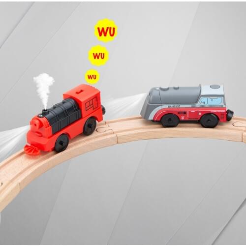 Powerful Electric Locomotive Train Set for Wooden Track Railway Compatible With Main Brand Track Railway