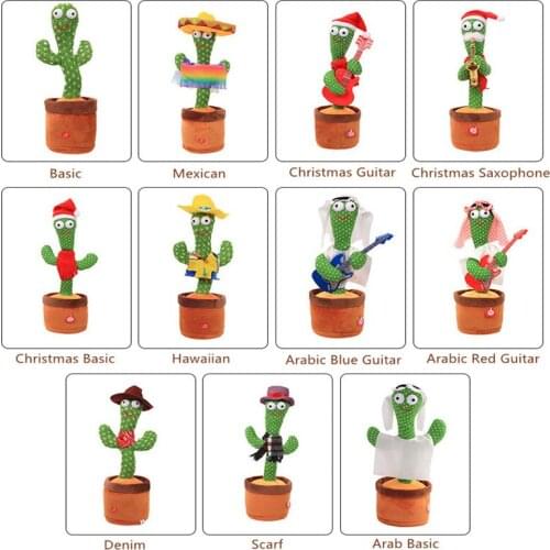 New Coming Dance Rock Parrot Cactus Electronic Interactive Stuffed Plush Toy Funny Dancing 120 Songs Lighting Recording Talking
