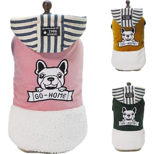 Western Style Pet Dog Clothes for Small Dogs Winter Warm Puppy Cat Hooded Coat Jackets Bulldog Pug Clothing Outfit Pets Products