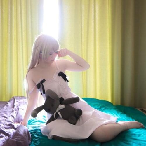 Anime Starchild Kasugano Sora White Lolita Girls Dress Sleepwear Cosplay Costume Satin or Cotton New 2017