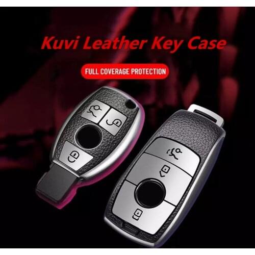 HOT Leather TPU Car Key Fob Case Cover Protector Fit For Mercedes Benz E C S Class W204 W212 W176 GLC CLA GLA Car Accessories