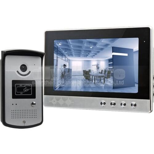 DIYSECUR 10 inch Wired Video Door Phone Doorbell Home Security Intercom System RFID Camera LED Color Night Vision