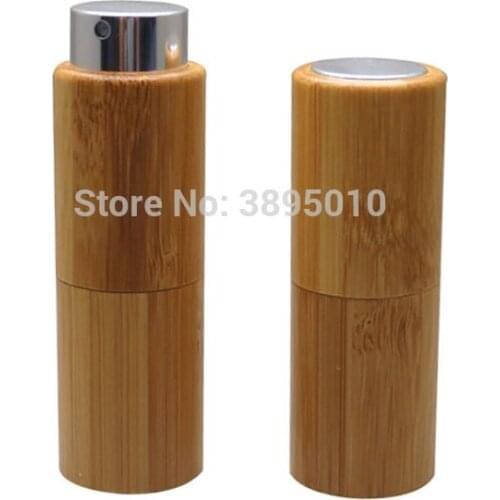 10ML Empty Bamboo Perfume Bottle, DIY Bamboo Glass Scent Spray Bottle,Portable Perfume Tube F417