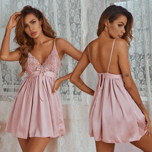 Sexy Sleepwea Womens Nightgowns Dress Lace Sexy Lingerie Night Dress Women Underwear Party Nightie G-String Sexy Lingerie PJs