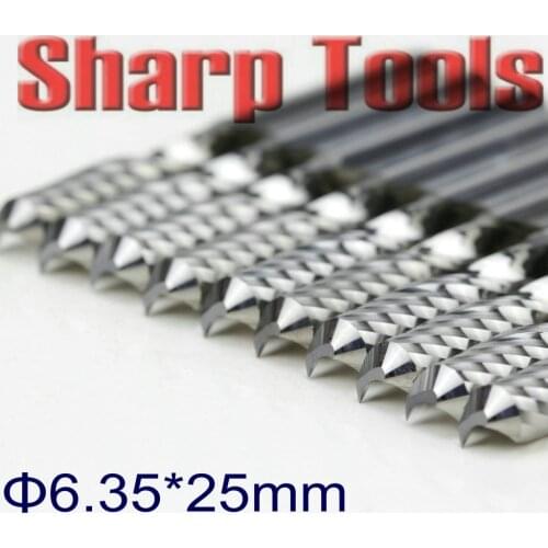 6.35x25MM One Flute Spiral Router Bit CNC Mill Cutter for Wood Acrylic Engraving Cutting, CNC End Mill Carbide Woodworking Tool