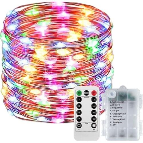 2M 5M10M Copper Wire LED String lights Holiday lighting Fairy Garland For Christmas Tree Wedding Party Decorations