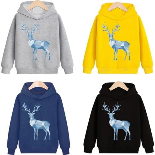 Sweatshirts Hoodies Cartoon Clothing Toddlers Teenage Boys Girls Kids Unisex Children Tops Clothes Clothing Print Deer Autumn