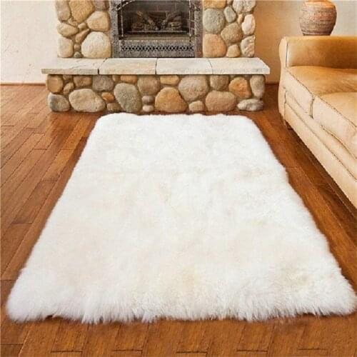 Yooap(50x150cm)Faux alfombra Woolen Carpet Soft Longhair Decorative Cushion Chair Sofa Throw Blanket Sheepskin Style Rug-White