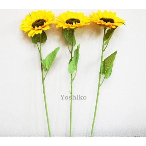Yoshiko 1PC Bouquet 65cm long Sunflower Silk Fake Flowers Garland Hotel Home Party Supplies Artificial Flowers For Wedding Decor