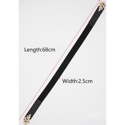 Womens Leaf Elastic Belt Solid Color Elegant Chic Cummerbunds Thin Stretch Wrap Buckle Waist Belt For Dress Accessories