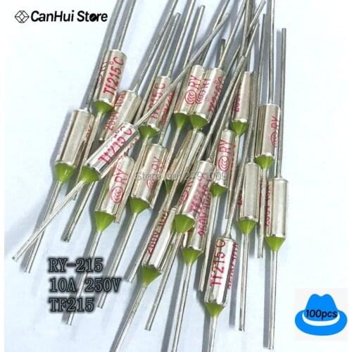 100pcs RY FUSE RY-215 Temperature Fuse RY Tf Heat Protector 215Degrees 10A250V TF 215 C Temperature Switch 215C Insurance Pipe