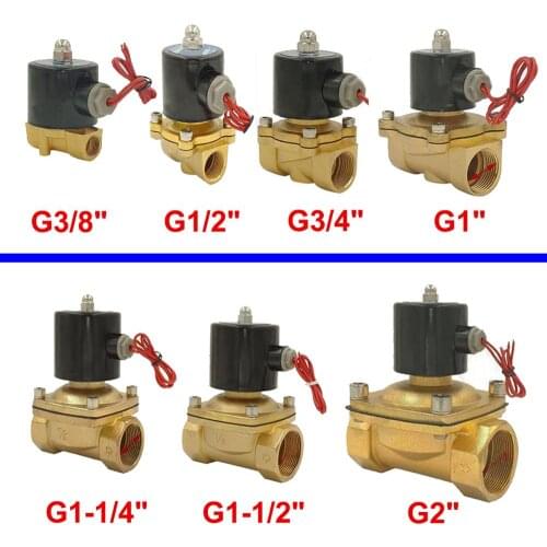 110V AC or 12V 24V DC Electric Solenoid Valve Water Air Gas, Fuels N/C- 1/4", 1/2", 3/4", 1" ,2" G / 220V AC G1 1/2" ,1 1/4"