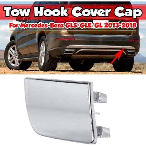 1x Chrome Silver Car Rear Bumper Tow Hook Cover Cap For Mercedes For Benz GLS GLE GL 2013-2018 1668852323 Tow Hook Cap Cover