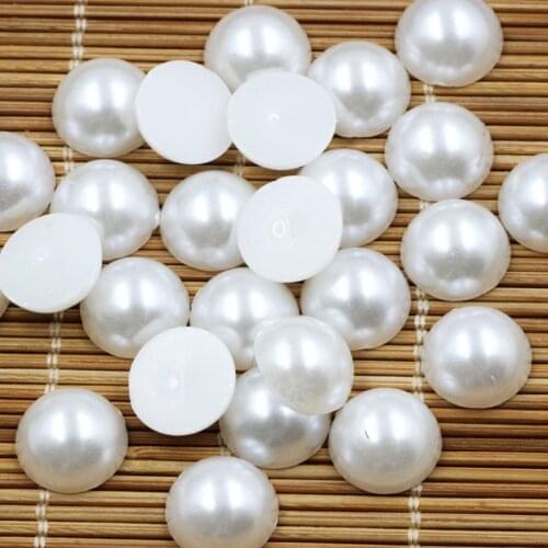 2/3/4/5/6/7/8/9/10/11/12mm ABS imitation pearl half round pearls White pearls DIY jewelry accessory fc121