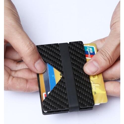 3Color-Carbon Fiber Card Holder Men Anti-RFID and NFC Protection Business Card Case Key Wallet