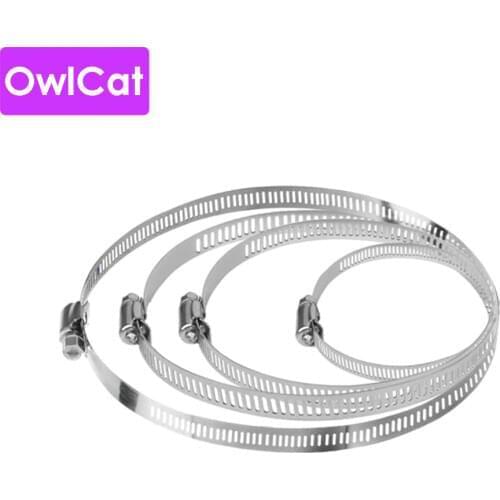 5 Pieces Diameters 10cm 20cm 30cm 40cm Adjustable Stainless Steel Pipe Pole Mount Bracket Worm Gear Hose Clamp Hoop for CCTV Use