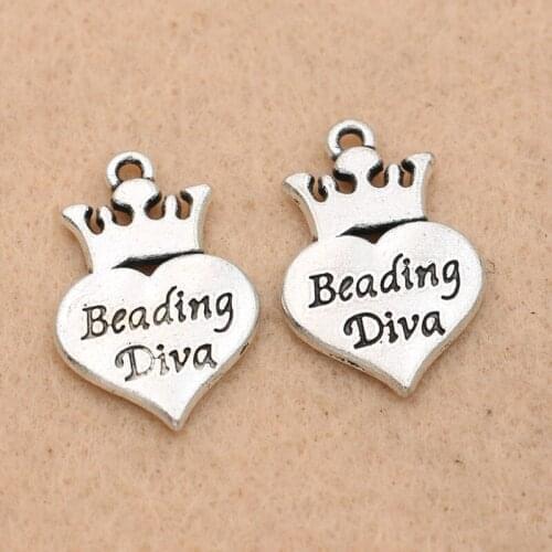 5pcs Tibetan Silver Plated Beading Heart Charms Pendants For Jewelry Making Bracelet Diy Craft Handmade 23x15mm