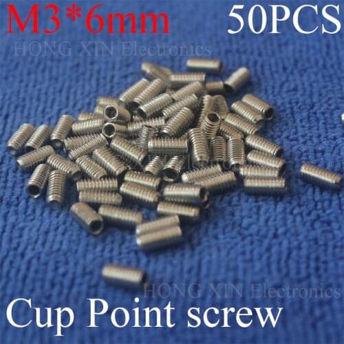 50PCS M3*6mm Stainless Steel Allen Head cup point Hex Socket Set Screw Grub Screw