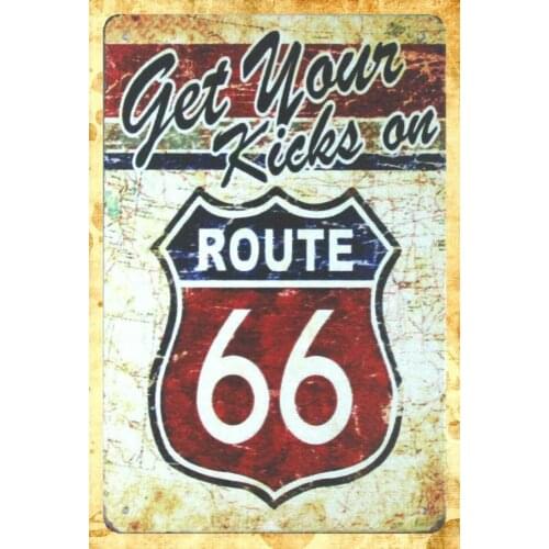 Accessories the home Get Your Kicks on Route 66 tin metal sign