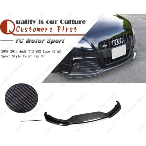 Car Accessories Carbon Fiber AS Sport Style Front Lip Fit For 2007-2013 TTS MK2 Type 8J Front Bumper Lower Splitter