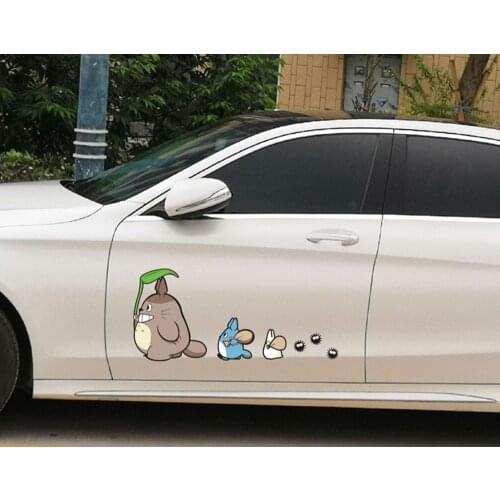 2Pcs/Lot car stickers creative personality cartoon animation animal Totoro stickers cute glass decorative decals car scratches