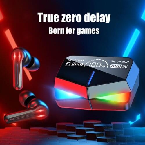 Wireless Gaming Headset TWS Bluetooth 5.1 Earbuds Ultra Low Latency Mirror Marquee Digital Display For PUPG Genshin Impact Games