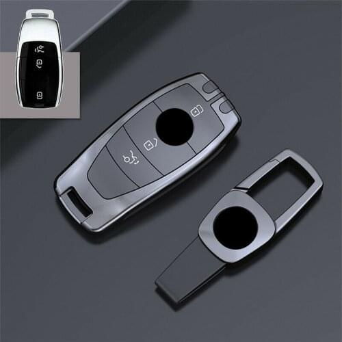 Zinc Alloy Car Remote Smart Key Case Cover Shell Holder Protector with Keychain For Mercedes-Benz A B C E S G-Class Accessories