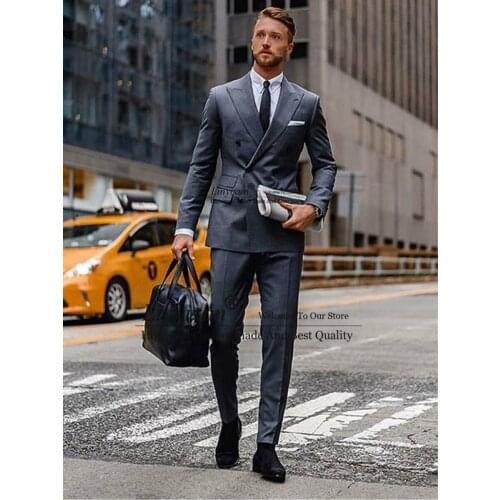 Business Suit Man 2021 Wedding Groomsmen Men Formal Prom Party Suit Sets Jacket+Pants Smart Casual Groom Tuxedos Customize