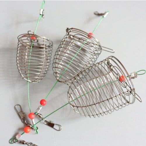 Stainless Steel Nesting Cage Metal Bait Cage Fixed Point Nesting Machine Automatic BottomBait Cage Fishing Gear Fishing Supplies
