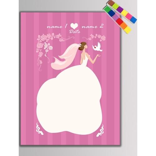 HAOCHU Canvas Fingerprint Tree Signature Wedding Guest Book For Party Birthday Baby Shower Decoration with Ink Pads for Free