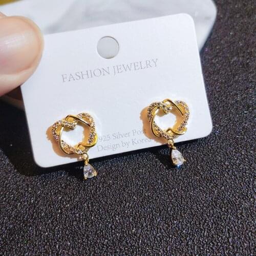 Exquisite New Fashion Diamond Heart-shaped Tassel Pendant Earrings 925 Sterling Silver Ladies Jewelry All-match Earrings