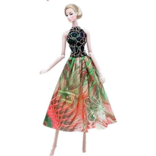 1/6 Classic Bohemian Style Dress For Barbie Doll Clothes Outfit Princess Sleeveless Shirt Top Skirt 11.5" Dolls Accessories Toys