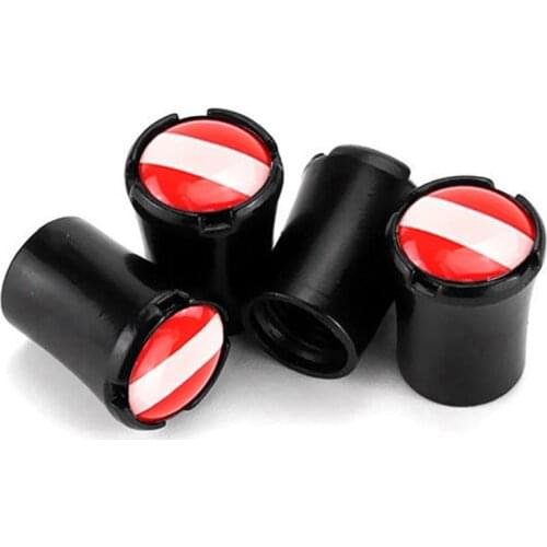 4pcs/Lot Austria Flag Car Tire Valve Caps For Skoda Octavia A5 Rapid Kodiaq Wheel Tires Air Dust Waterproof Screw Airtight Cap