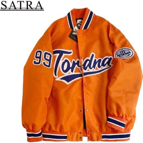 SATRA 2021 New Arrival Spring Autumn Hip Hop Jacket Streetwear Men,Mens Trend Clothing Spliced Baseball Pure Stripe Casual Coat