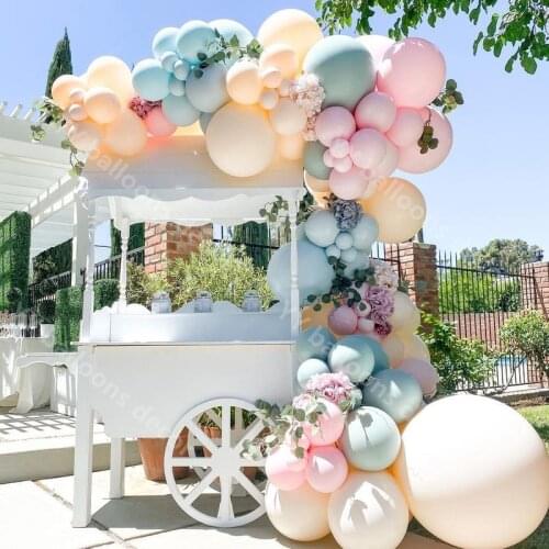 Macaron Tiffany Blue Pink Orange Balloons Garland Kit Event Party 100pcs Backdrop Wedding Decoration Kids Birthday Baby Shower