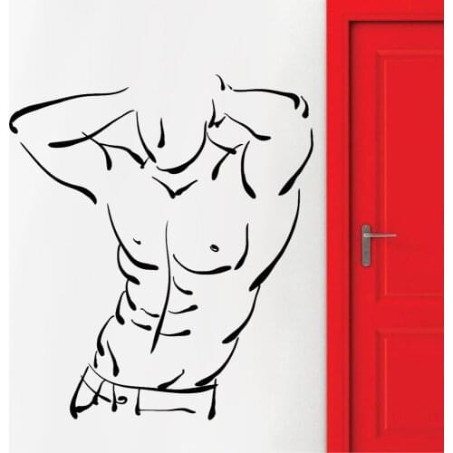 Bodybuilding Wall Decals Fitness Centre Home Decoration Cool Body Gym Sports Decor Window Wall Self-adhesive Stickers Z455