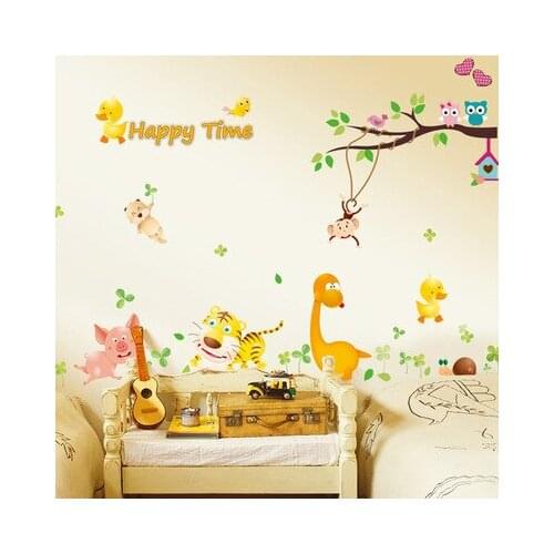 New Arrive DIY Cartoon Animal Kids Room Home Decal Wall Sticker Hippy Time Owl on the Tree Baby Gift Nursery Wall Decor Wall Art