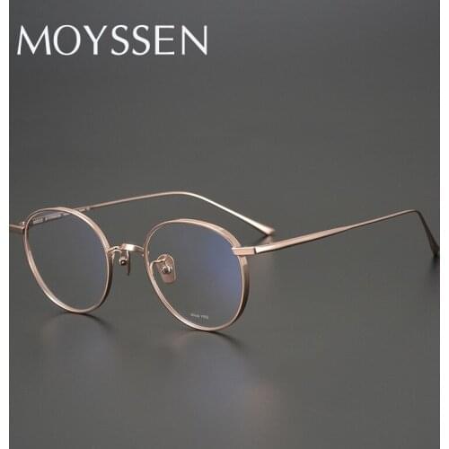 Japan Brand Design Handmade Men Retro Pure Titanium Round Frame Myopia Glasses Women Vintage Optical Prescription Eyeglasses