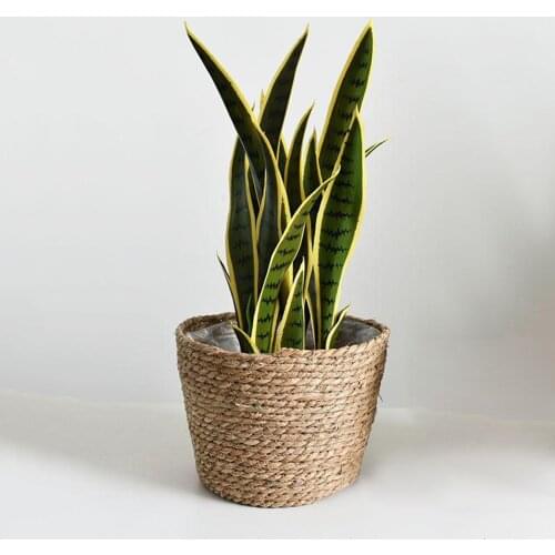 Woven Straw Natural Plant Basket Flower Pot Planter Pots Container Flowerpot