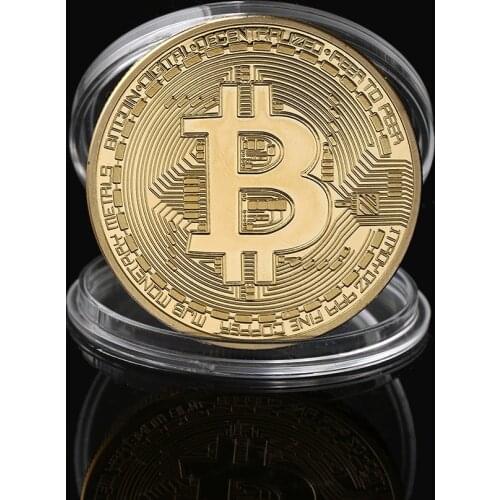 Gold/Silver-Plated Bitcoin Coin Collectible BitCoin Art Collection Gift Physical