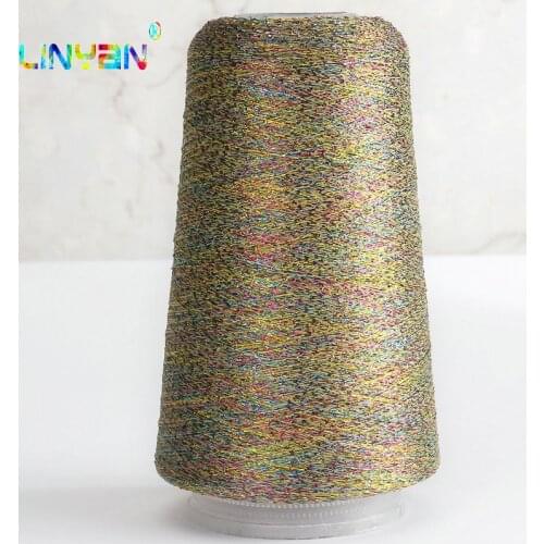 4 pieces *50g Crochet yarn + pet film embroidery metallized thread sewing linea splendens yarn for knitting Gold silver Line t3