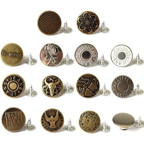 Jeans Button Detachable Reusable Adjustable Metal Fastener high-quality metal strong durable Slot Design Detachable Reusable