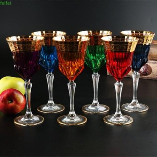 Luxury Crystal Goblet 24K Gold Wine Glass Cup Champagne Flute Creative Home Bar Hotel Party Drinking Ware