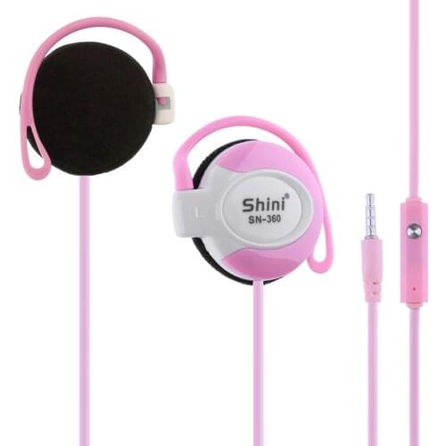 SHINI SN-360 Ear Hook Headsets 3.5mm Wired Stereo Earphone Gaming with Mic for Phone Headset Sports Headphone