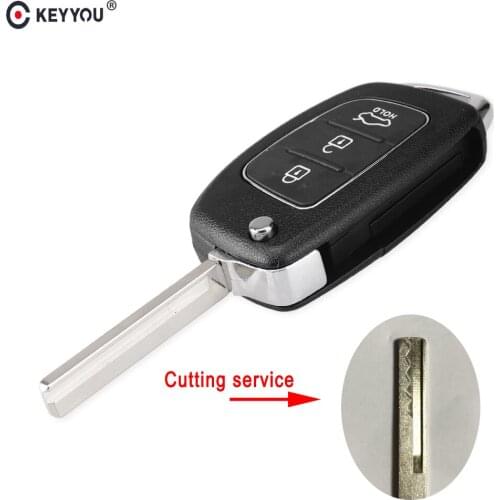 KEYYOU 3 Buttons Folding Flip Remote Car Key Shell Case For Hyundai Auto Key Blanks Case Fob