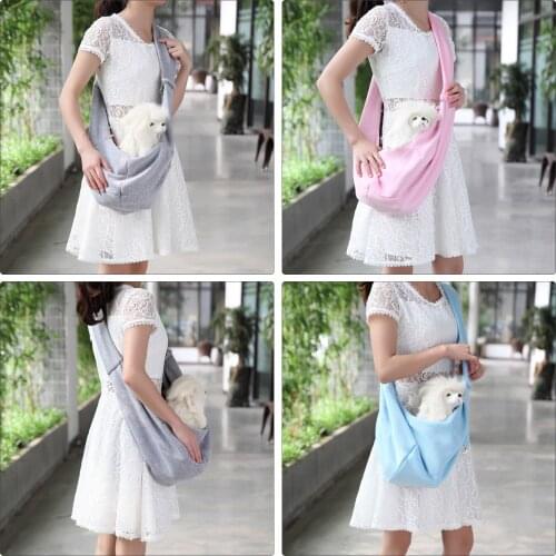 Pet Cats Sling Carrier Breathable Travel Safe Sling Bag Puppy Outdoor Polyester fiber Single Comfort Handbag Tote Pouch
