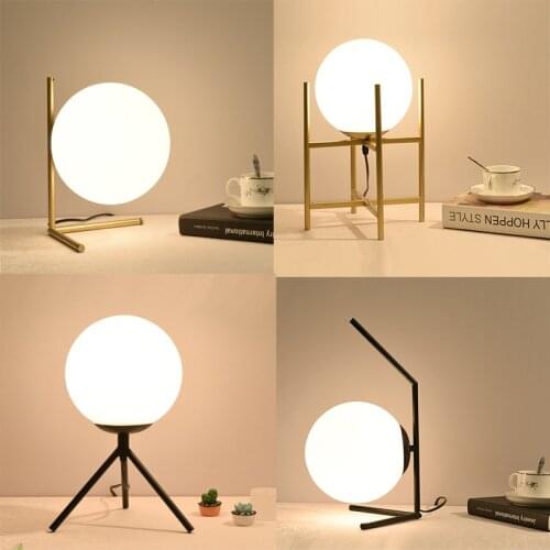 Post modern led bedside lamp led color glass deco halloween reading lamp for bedroom bedroom living room abajur de mesa