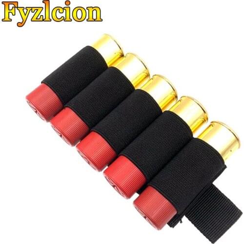 Tactical Cartridge Holder Portable 12GA Shotgun Ammo Carrier Pouch Buttstock Shell Holder w Magic Adhesive